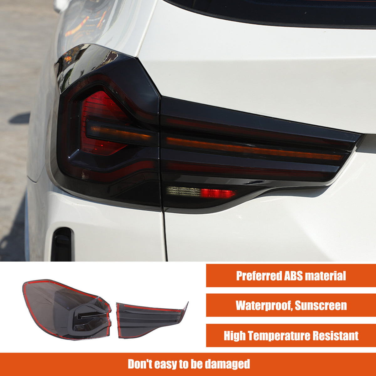 Smoked Black Rear Tail Light Guard Decor Cover Trim Bezels For BMW X3 G01 22+ US 13