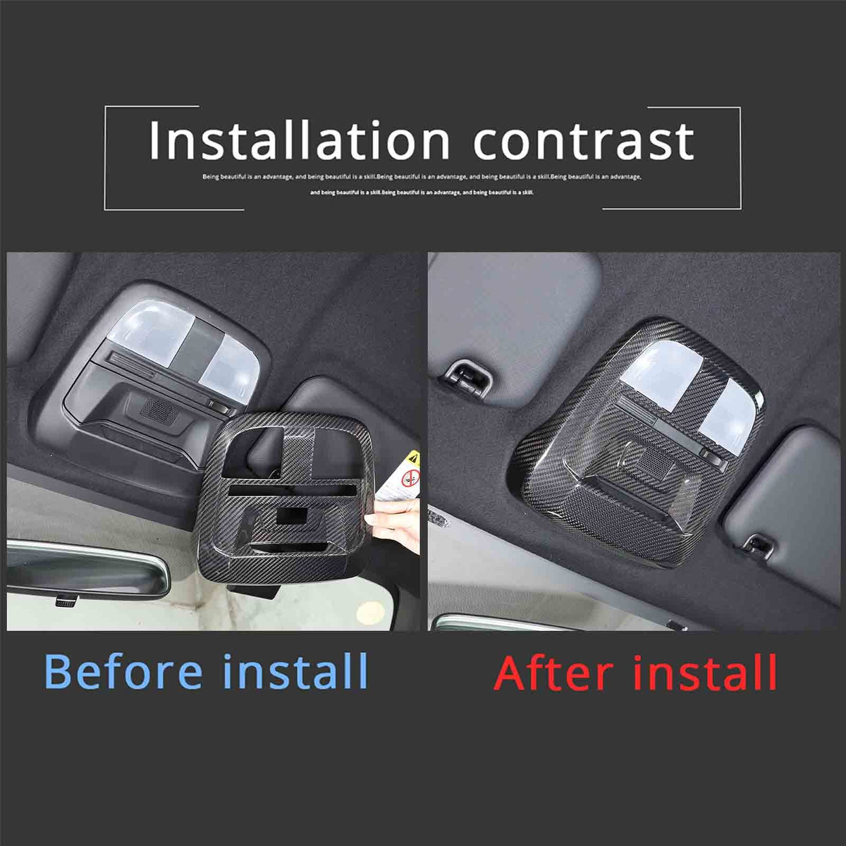 Real Carbon Fiber Reading Light Lamp Frame Cover Trim For Subaru 2022-2023 2