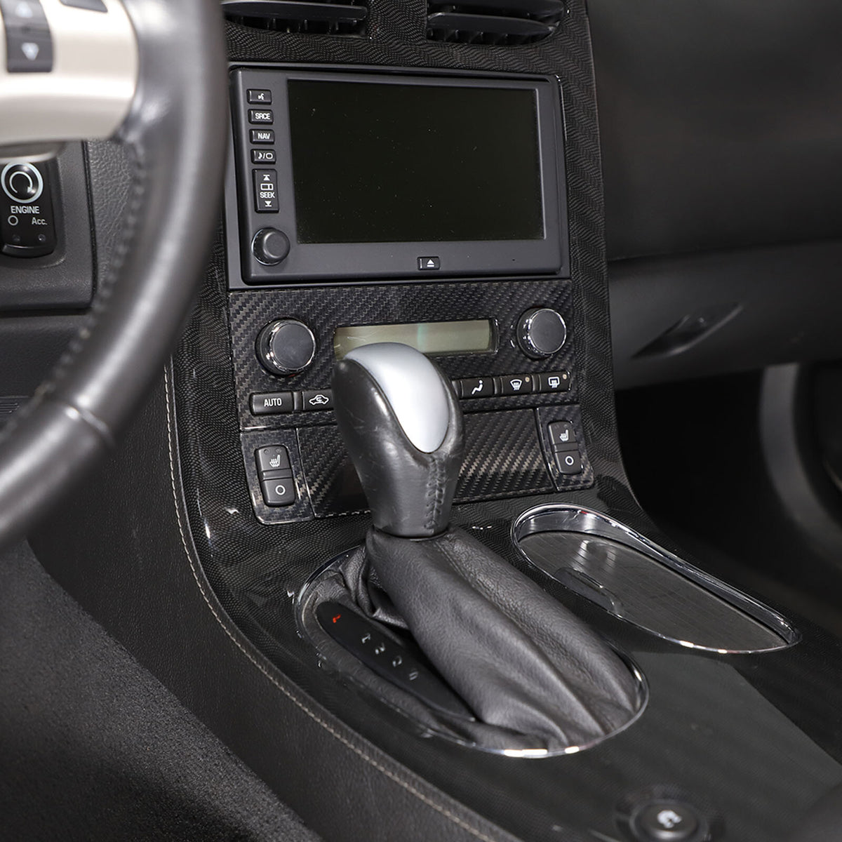Real Carbon Fiber Center Console Air Conditioner Trim For Corvette C6 2005-13 15