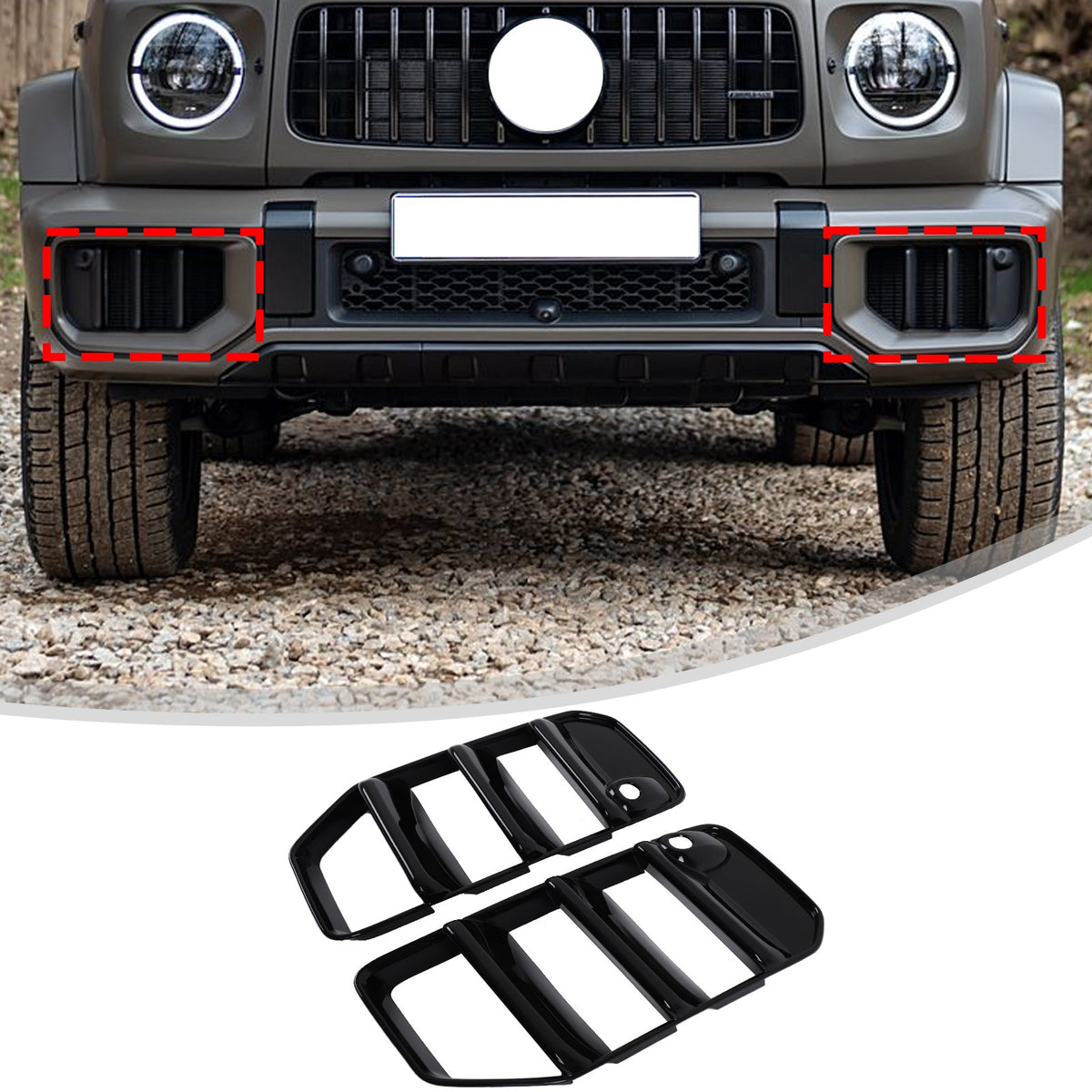 Piano Black Front Bumper Side Air Intake Grille Trim For Benz G G63 W465 25+ US 2