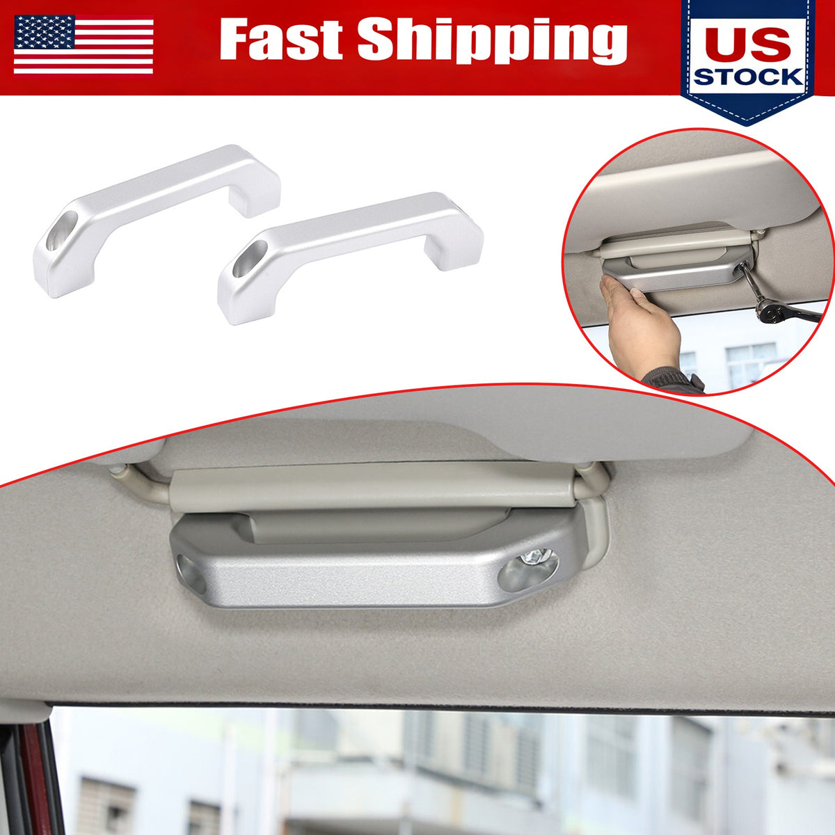 Replacements Silver Alloy Car Roof Grab Handle For Toyota FJ Cruiser 07-21 US 1