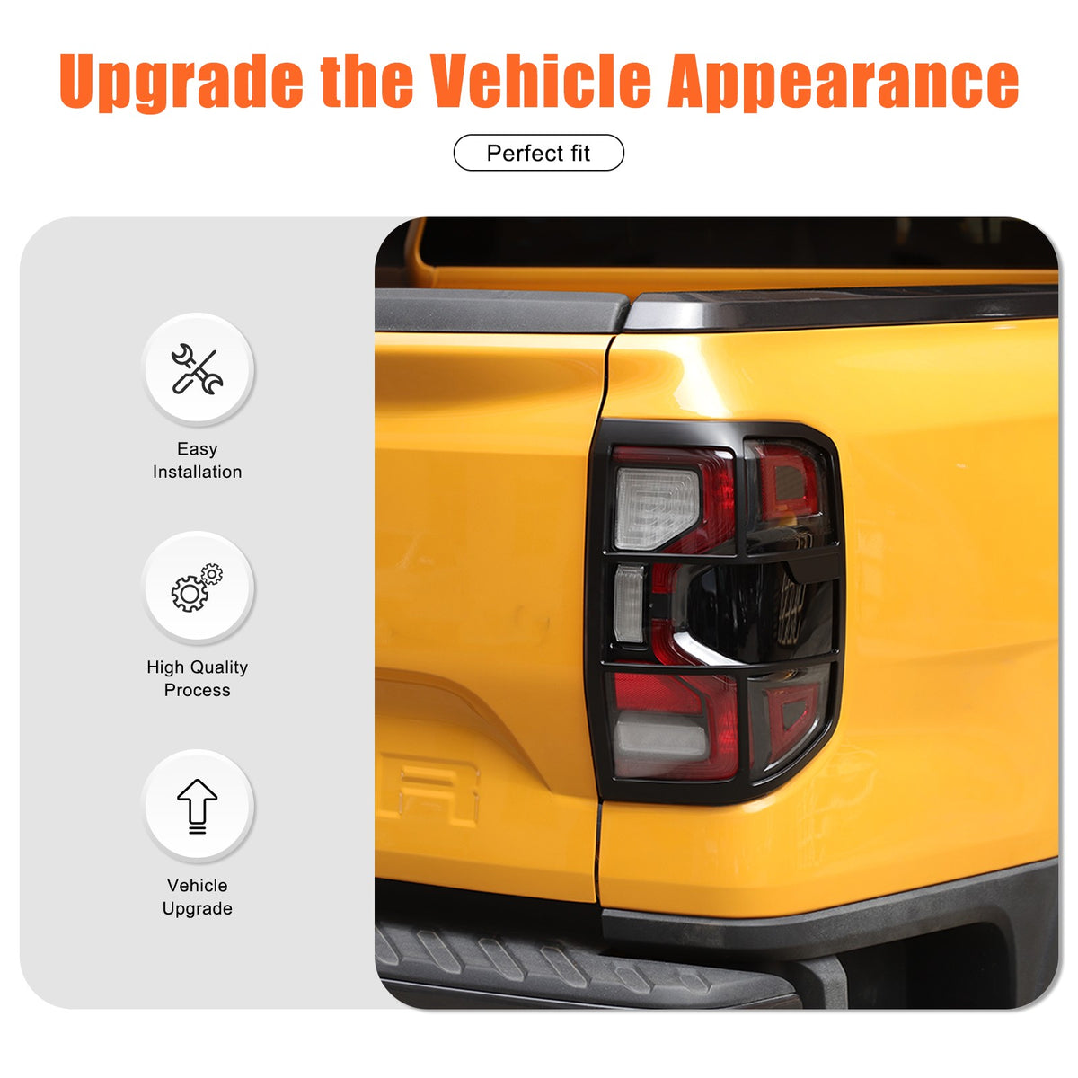 Matte Black ABS Tail Light Frame Trim For Ford Ranger T9 2023+ US 6