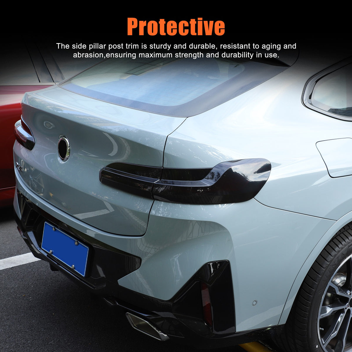Smoked Black Rear Tail Light Guard Cover Trim Bezels For BMW X4 X4M G02 F98 19+ 18