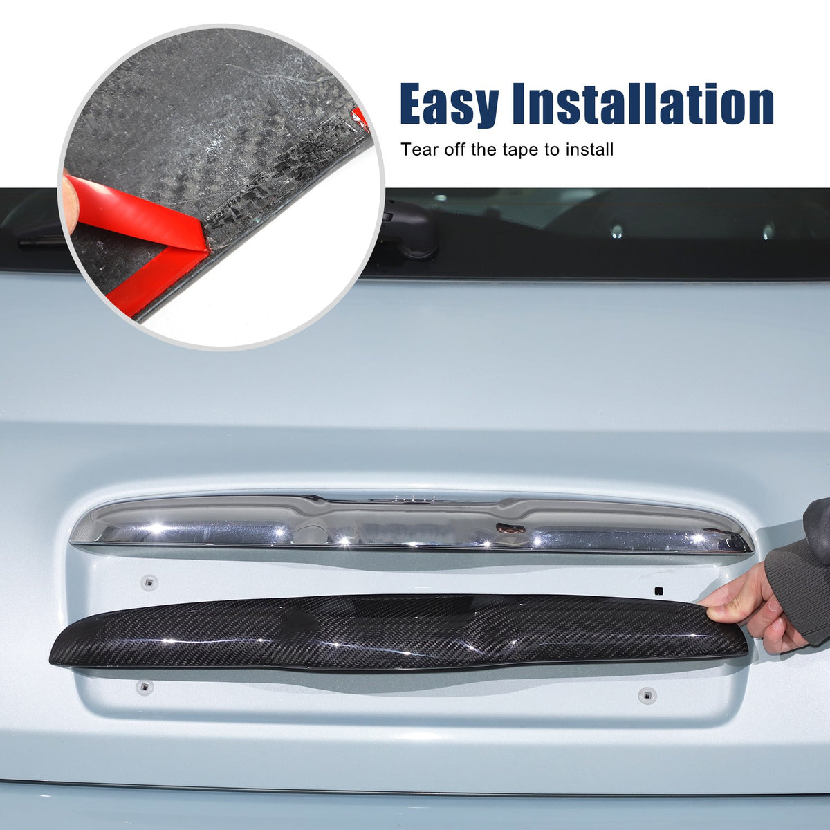 Real Carbon Fiber Tailgate Trim For Fiat 500 312 2010+ 6