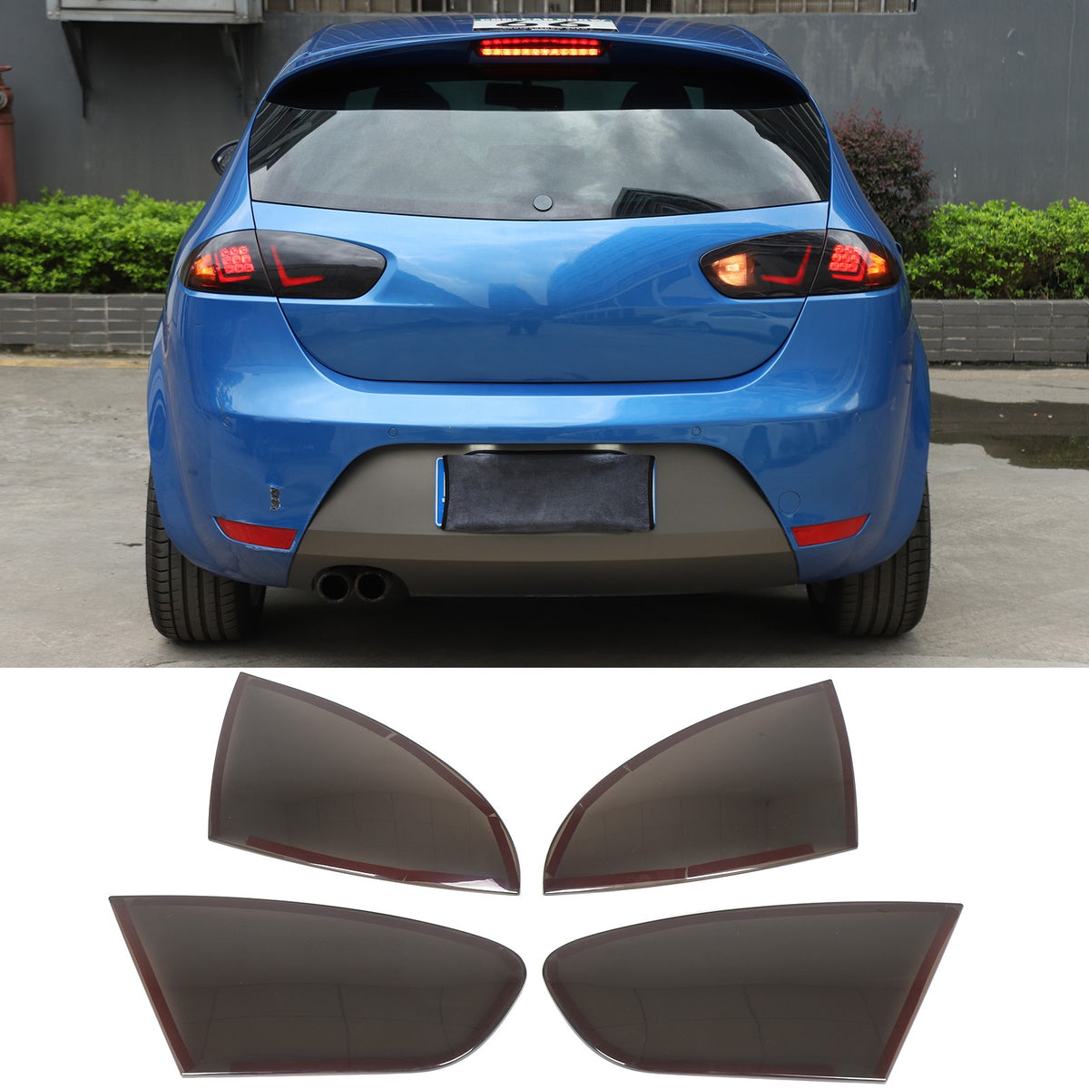Transparent Gray Smoked Tail Light Trim Cover For Seat Leon MK2 1P1 2008-2012 7