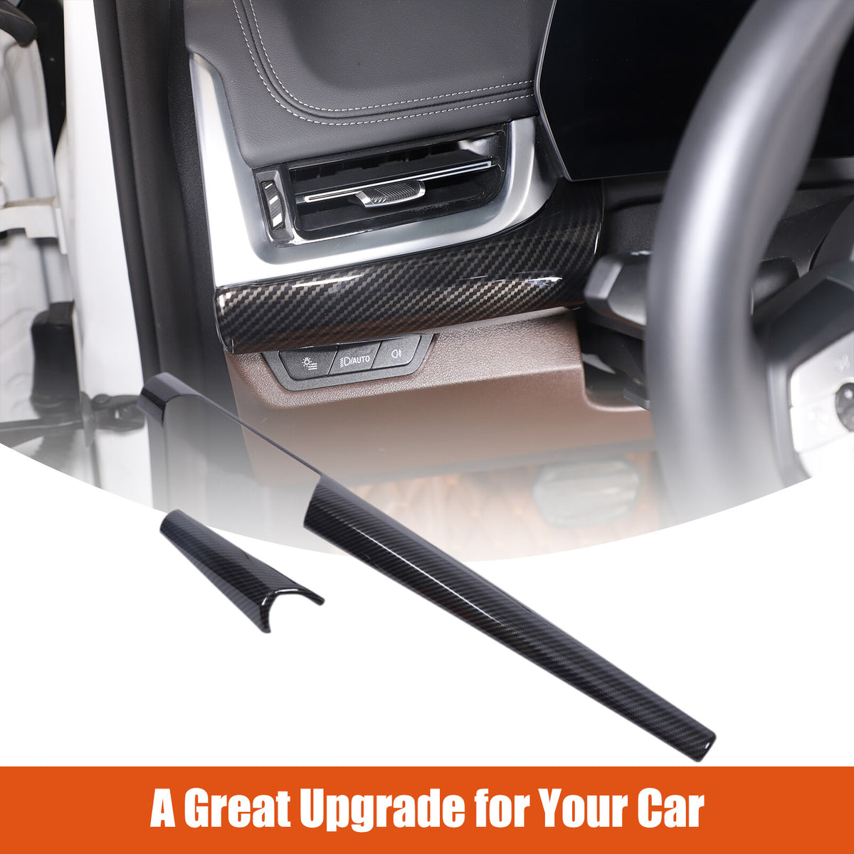 ABS Carbon fiber Interior Dashboard Cover Strip Trim Cover For BMW X1 2023-2025 18