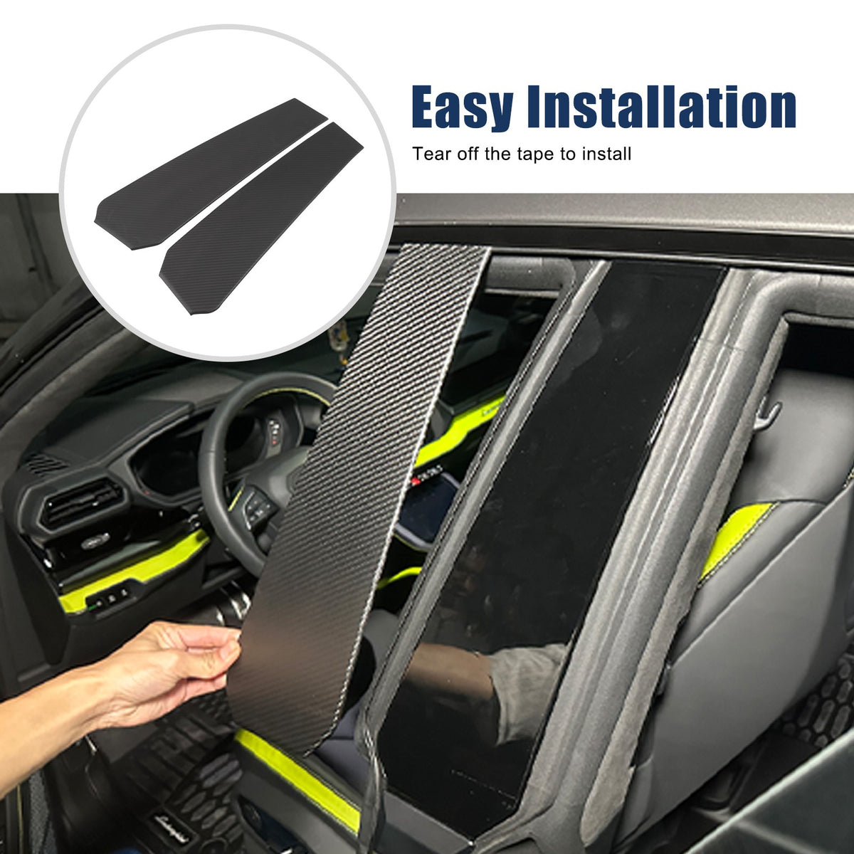 Matte Real Dry Carbon Fiber Windshield B-pillar Trim For Lamborghini URUS 18-23 11