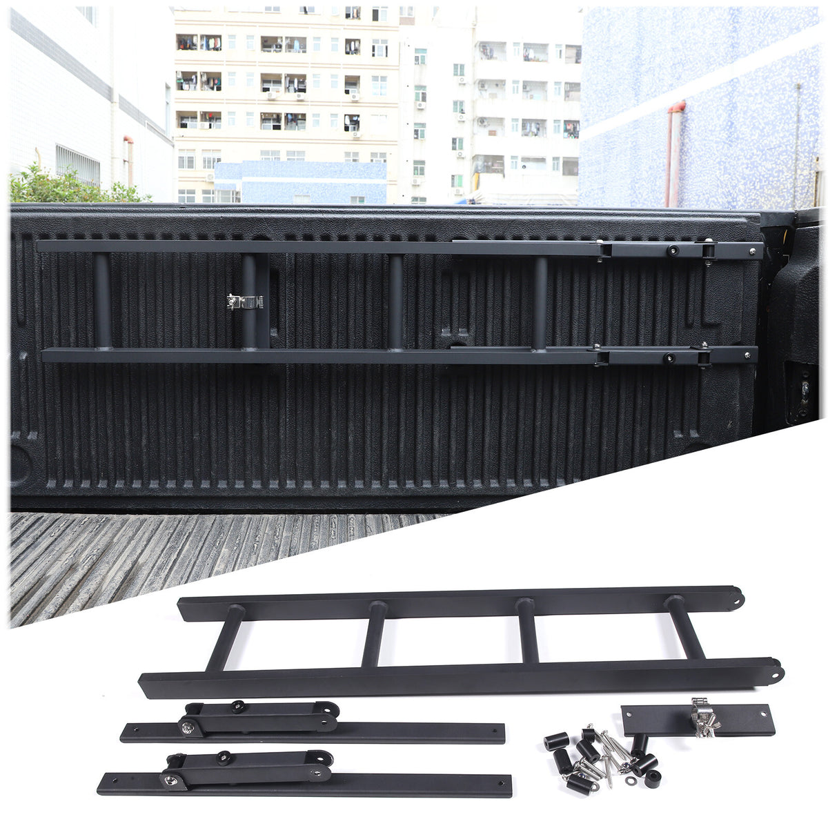 Black Alloy Truck Step Stair Tailgate Foot Ladder for TOYOTA TUNDRA 2007-2021 US 3