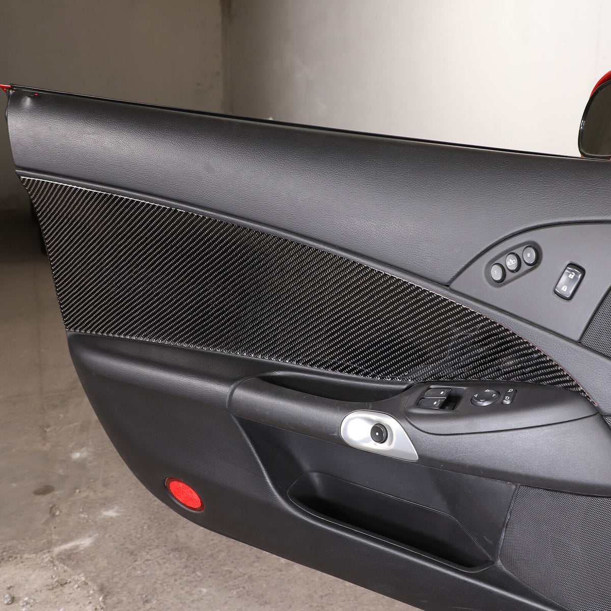 Soft Carbon Fiber Interior Anti-kick Door Panel Sticker For Corvette C6 2005-13 5