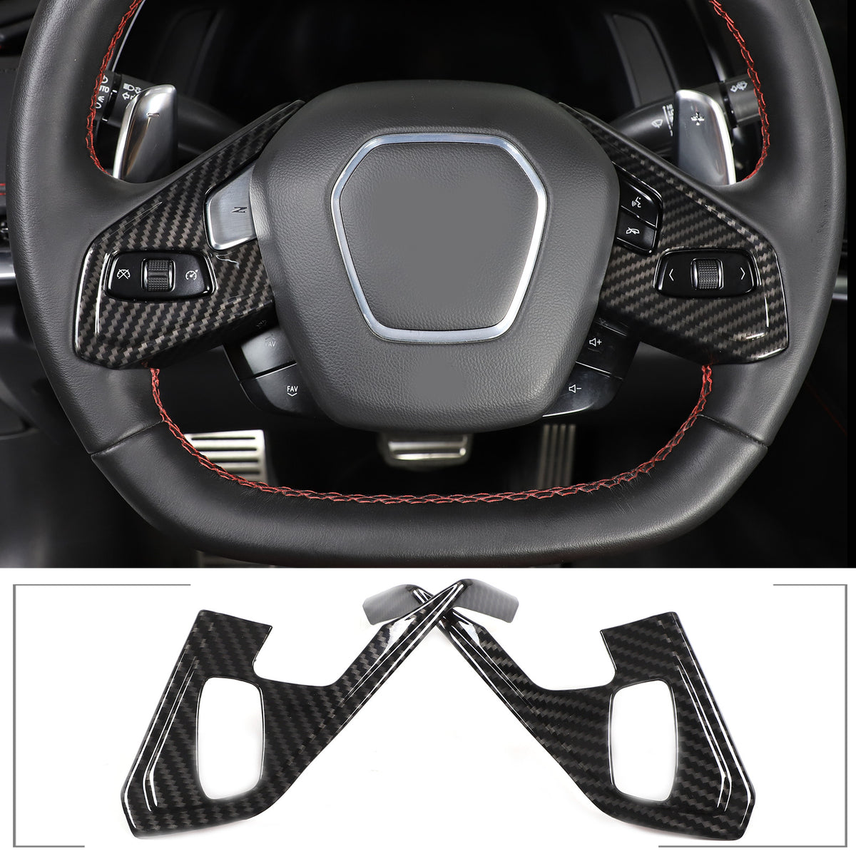 Carbon Fiber ABS Interior Decoration Cover Trim Kit For Corvette C8 2020-2025 - Styles 26-30 35