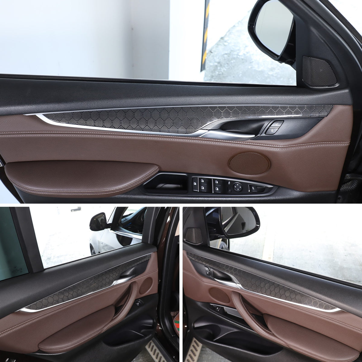 Hondycomb Carbon Fiber Interior Door Panel Trim Cover For BMW X5 X6 F15 F16 14+ 5