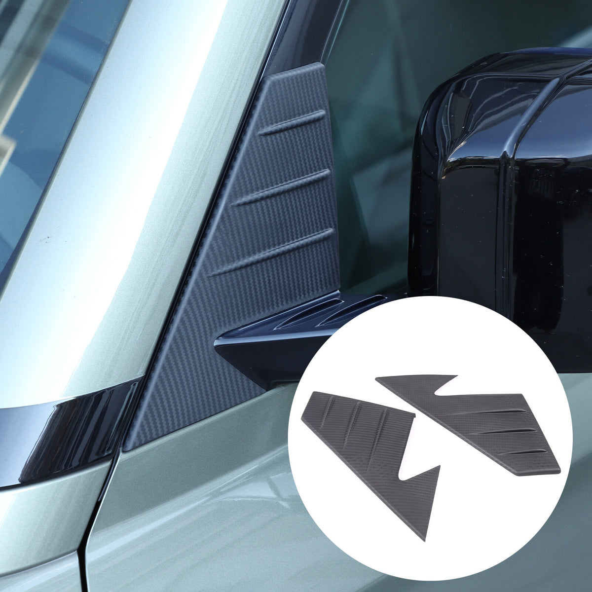 Matte Real Carbon Fiber Window Triangle A-Pillar Cover For LR Defender 2020-24 10