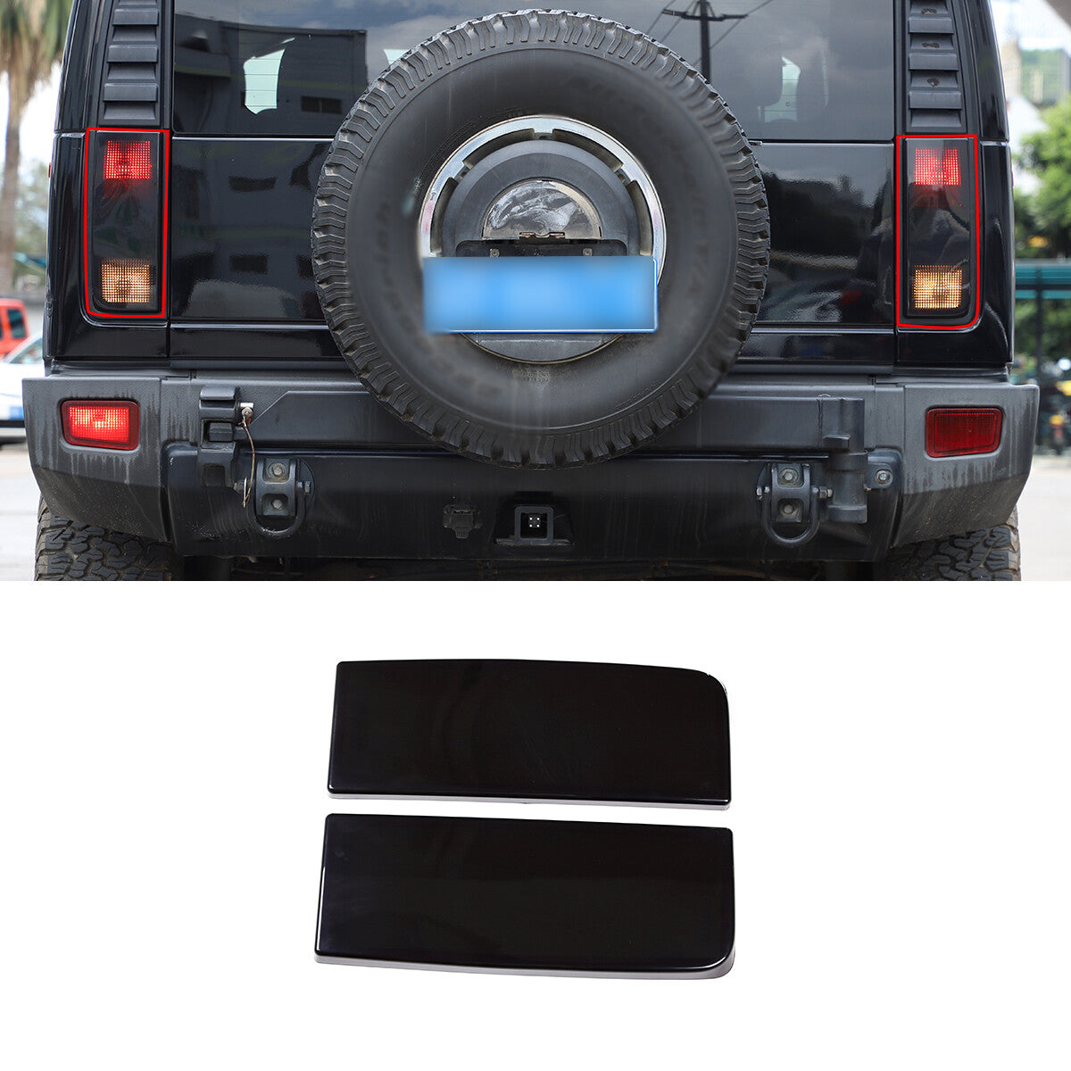 Smoked Blackout Tail Light Roof Light Marker Trim Set For Hummer H2 2003-09 18