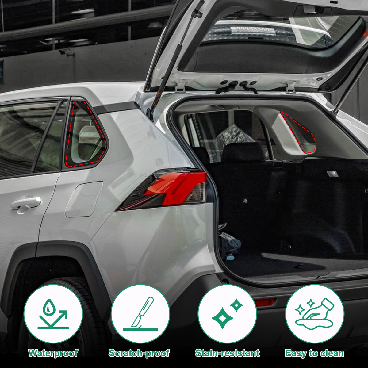 Black Rear Trunk Side Storage Window Bag Tray For Toyota RAV4 2020+ US 5