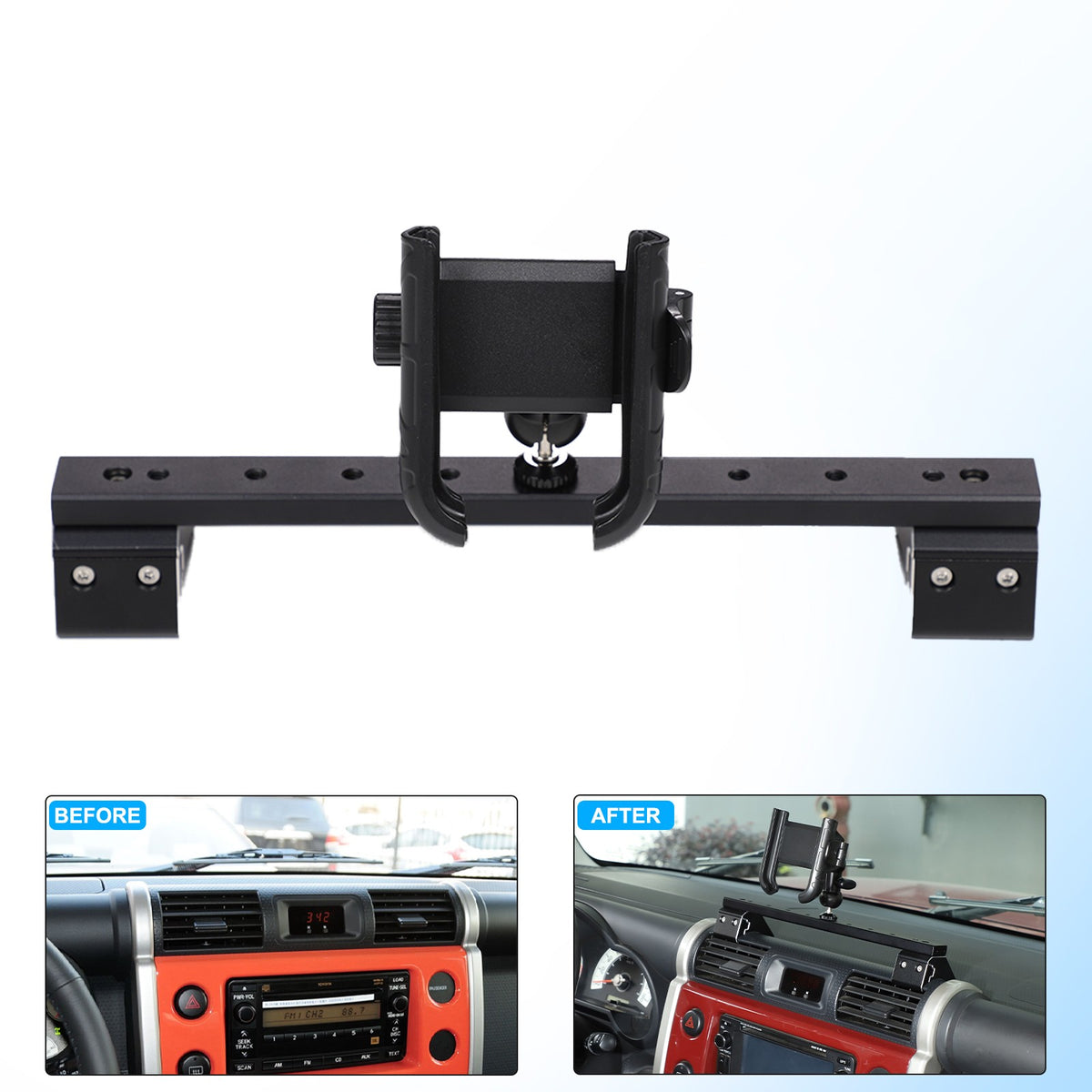 U Shape Center Console Phone Holder Bracket For Toyota FJ Cruiser 2007-2021 11