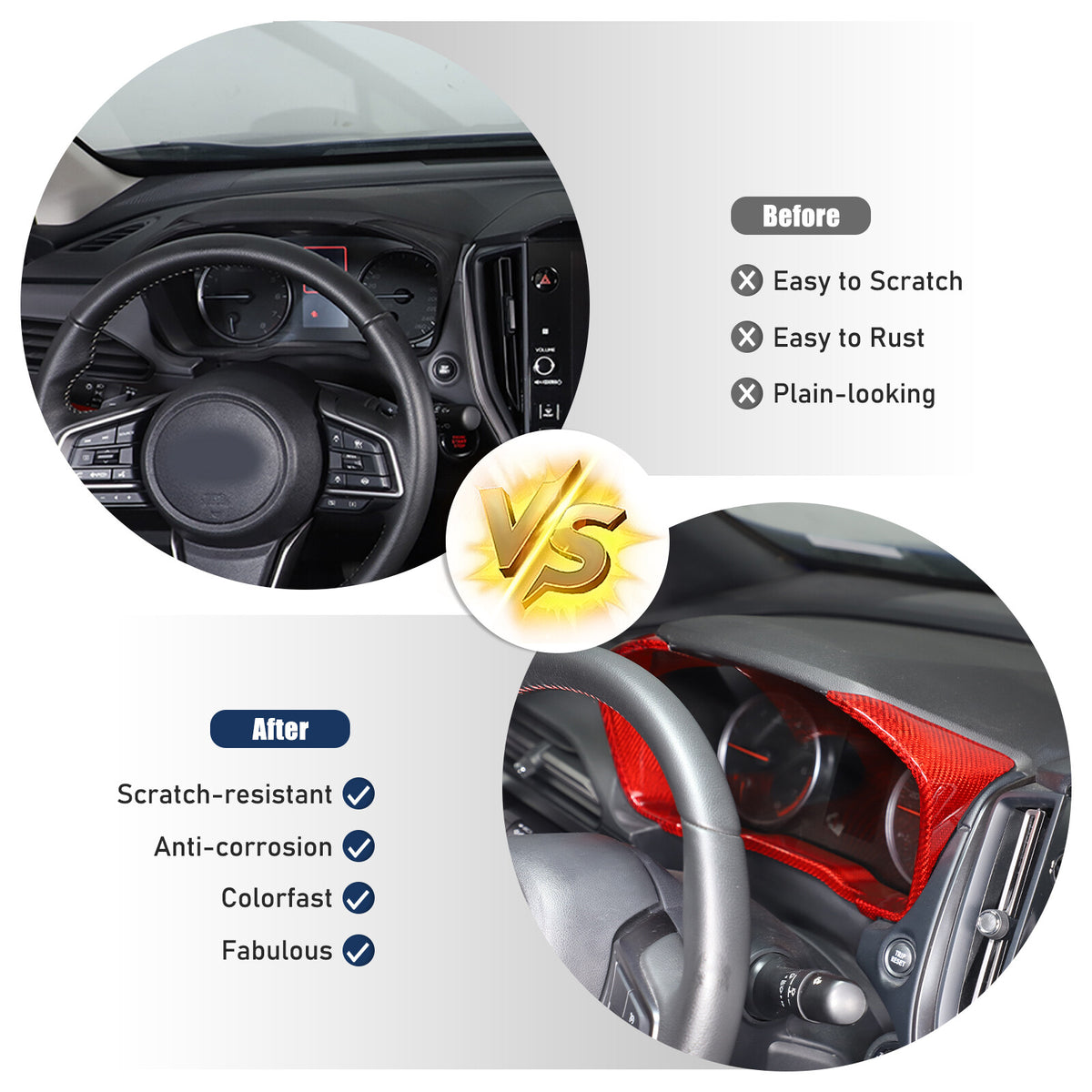Red Real Carbon Fiber Center Console Dashboard Trim For Subaru WRX 2022+ 4