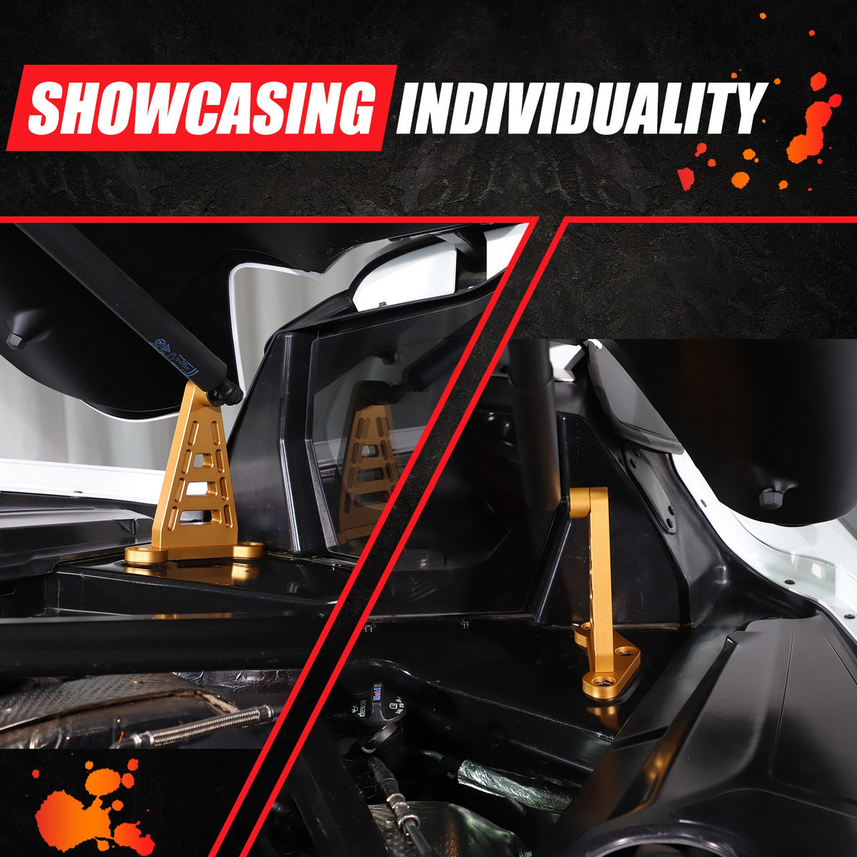 Yellow Aluminum Alloy Hydraulic Rod Base Replacement For Corvette C8 2020-2026 7