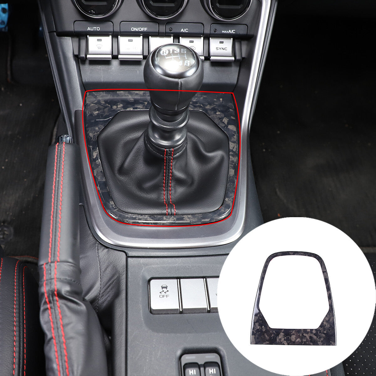 Forged Style Carbon fiber Gear Shift Panel Cover For Toyota 86/ Subaru BRZ 2022+ 2