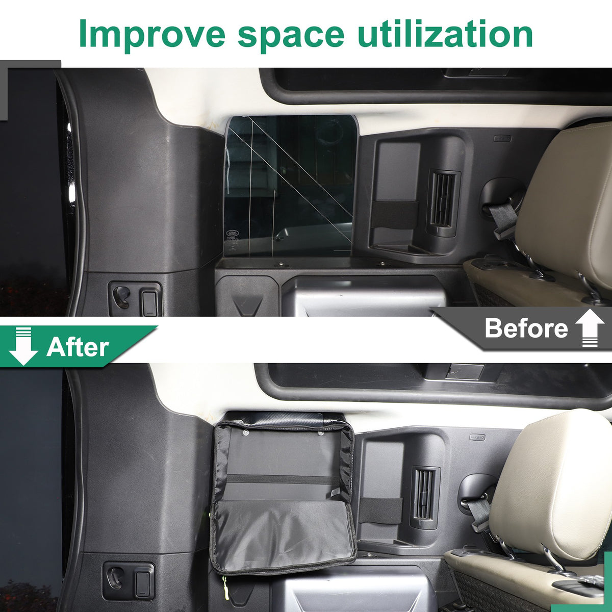 Carbon Fiber Pattern Trunk Side Window Bag For LR Defender 110 L663 2020+ 20