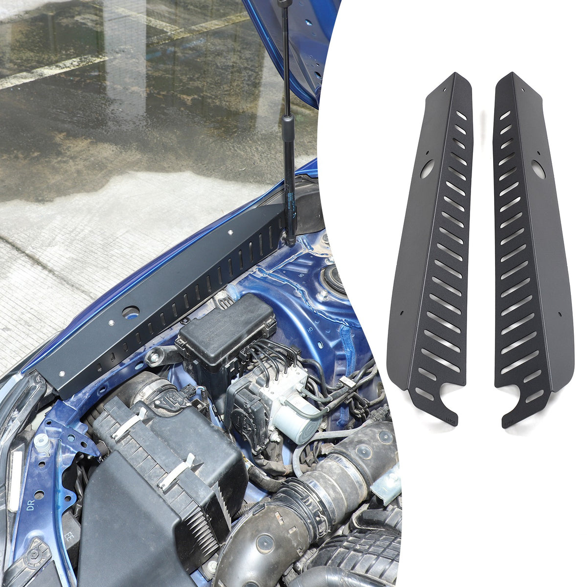 Black Aluminum Engine Bay Side Reinforcement Plate For Subaru WRX VB 2022+ 1