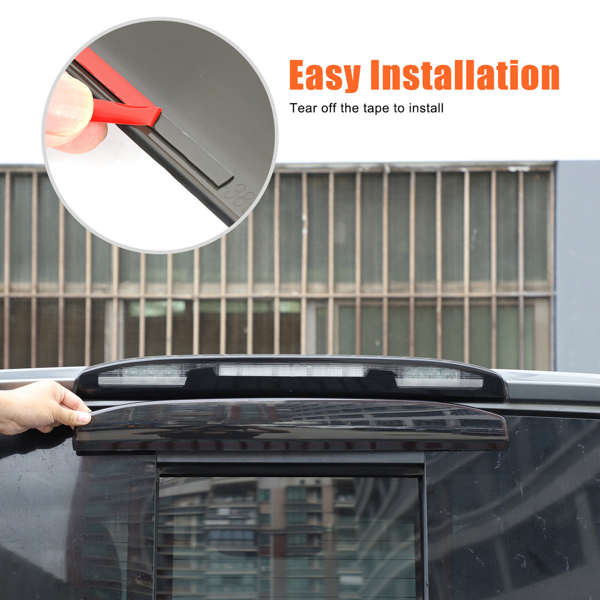 Smoked Black ABS High Mount Brake Light Trim Cover For Nissan Titan 2016+ US 22