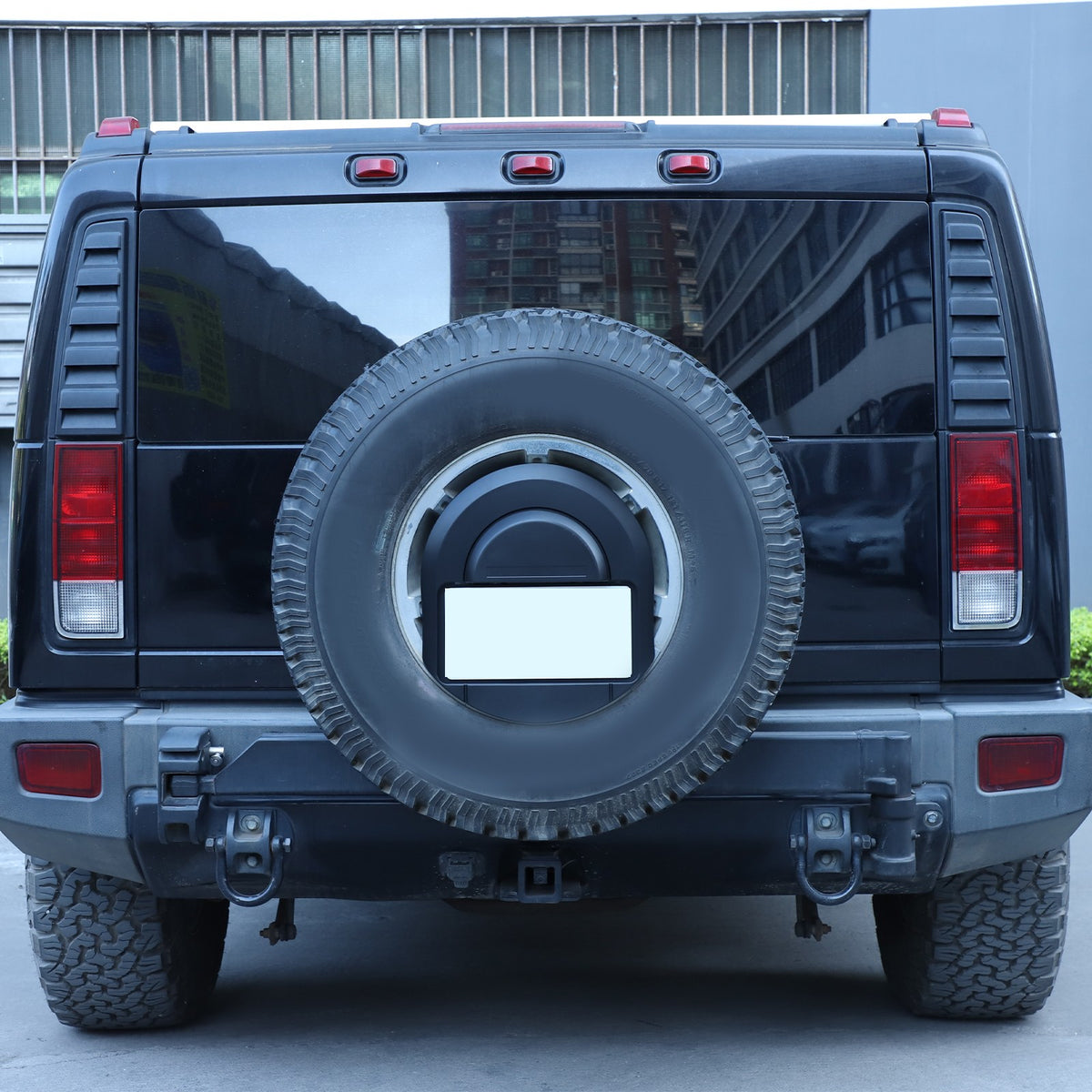 Matte Balck Rear License Plate Bracket Spare Tire Carrier For Hummer H2 2003-09 12