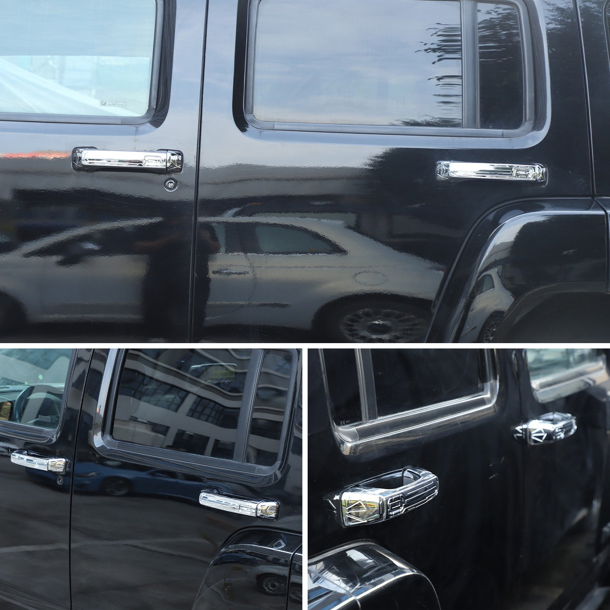 8PCS ABS Chrome Door Handle Cover Trim Shell Cover For Hummer H3 2005-09 US 6