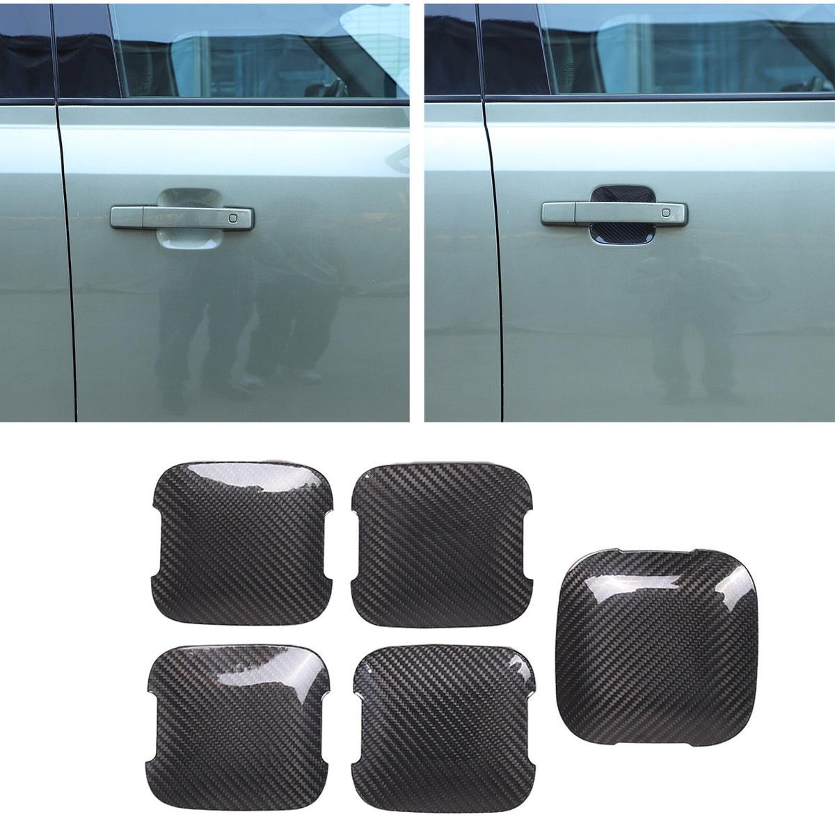 Real Carbon Fiber Door Bowl Cup Cover Trim For Land Rover Defender 110 2020-2024 1