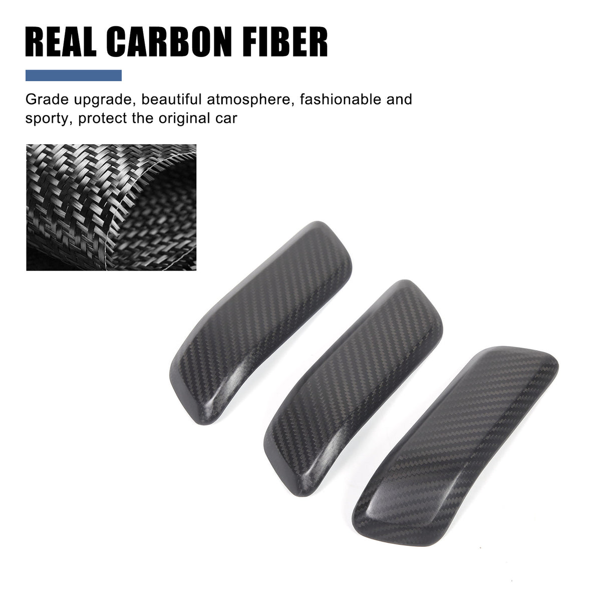 Matte Real Carbon Interior Door Handle Cover Trim For LR Defender 110 2020-23 13