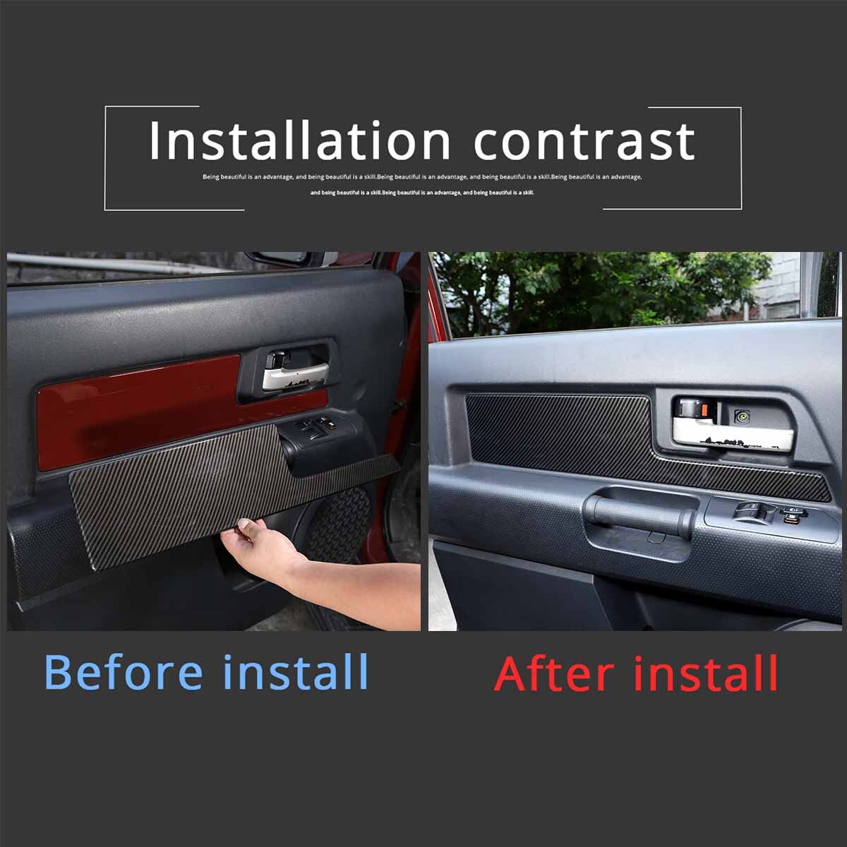 ABS Inner Door Trim Panel Strip Cover Decorate For Toyota FJ Cruiser 2007-2021 10