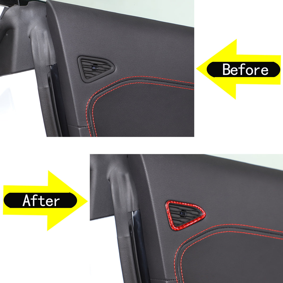 Red Soft Carbon Fiber Interior Decor Trim Kit Cover Set For Corvette C8 20-25 94