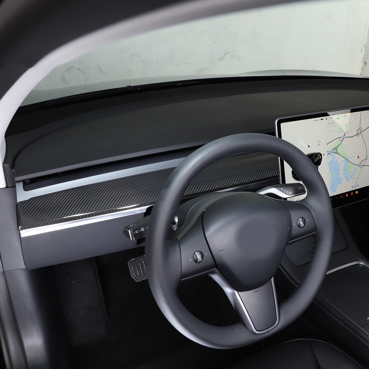 For Tesla Model 3 Y 2016-2023 Dashboard Cover Real Carbon Fiber Panel Trim Cover 5