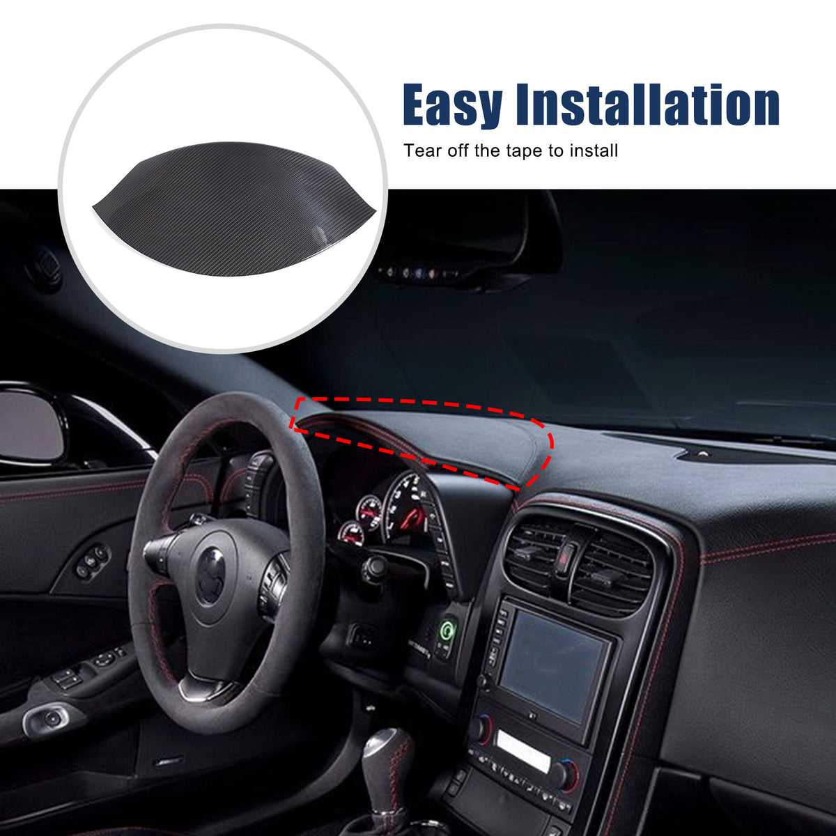 Real Carbon Fiber Interior Center Console trim For Corvette C6 2005-2013 72
