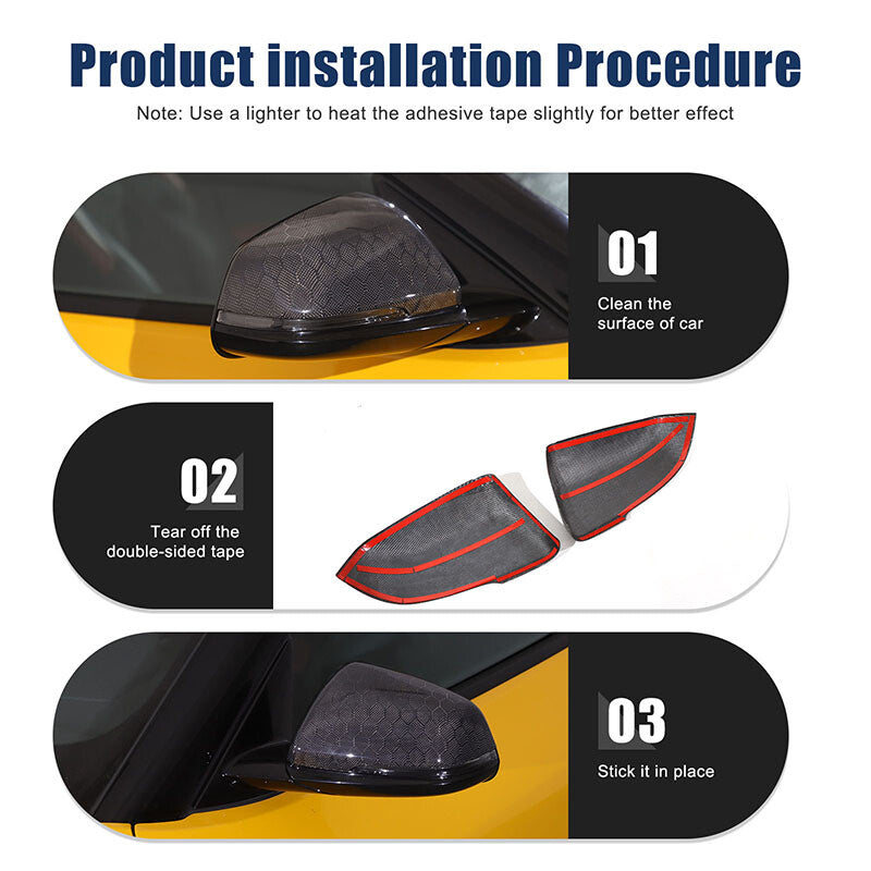 Honeycomb Carbon Fiber Side Mirror Cover Trim Fit For Toyota Supra A90 2019-24 18