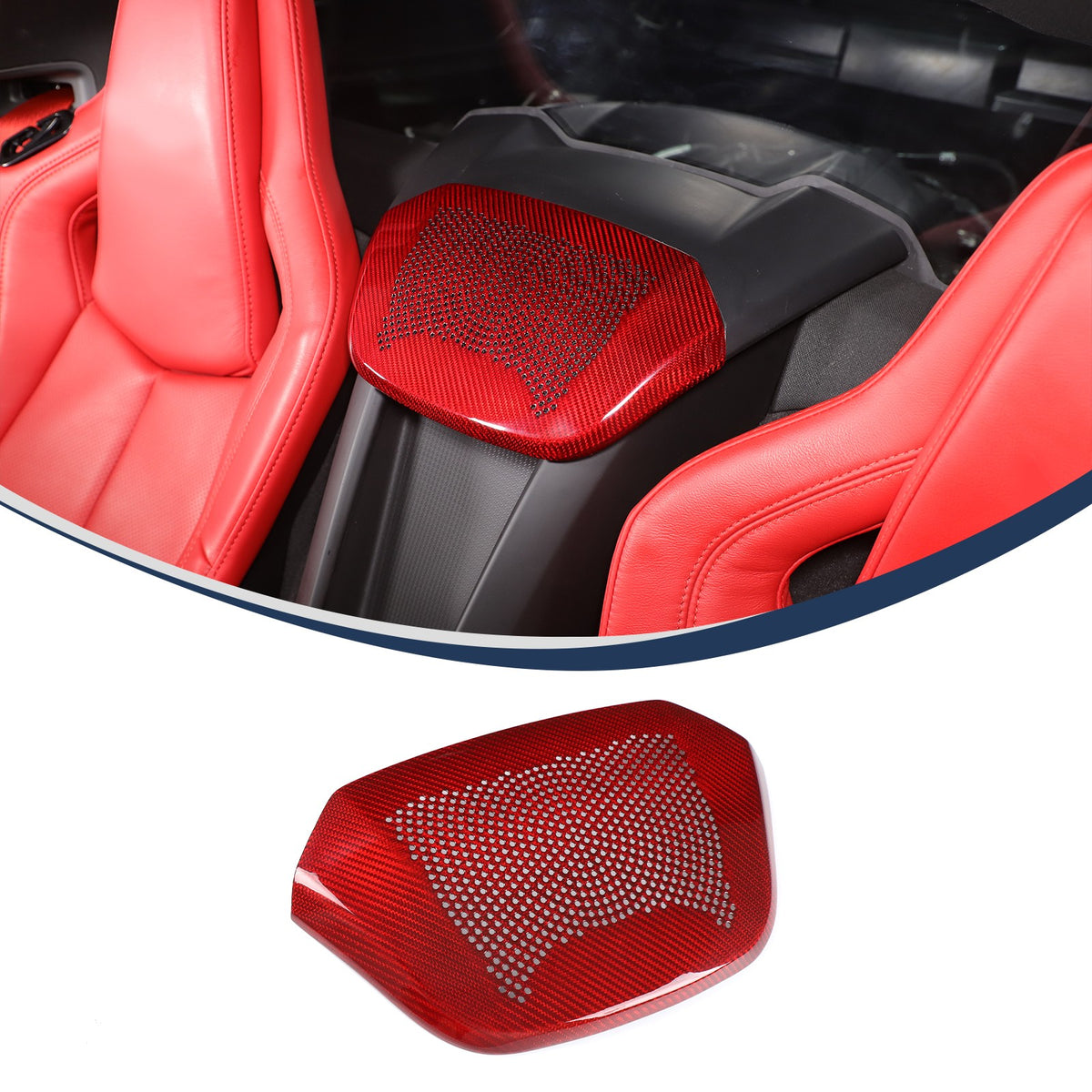 Real Carbon Fiber Rear Speaker Grill Cover For Corvette C8 2LT 3LT 2020+ 2