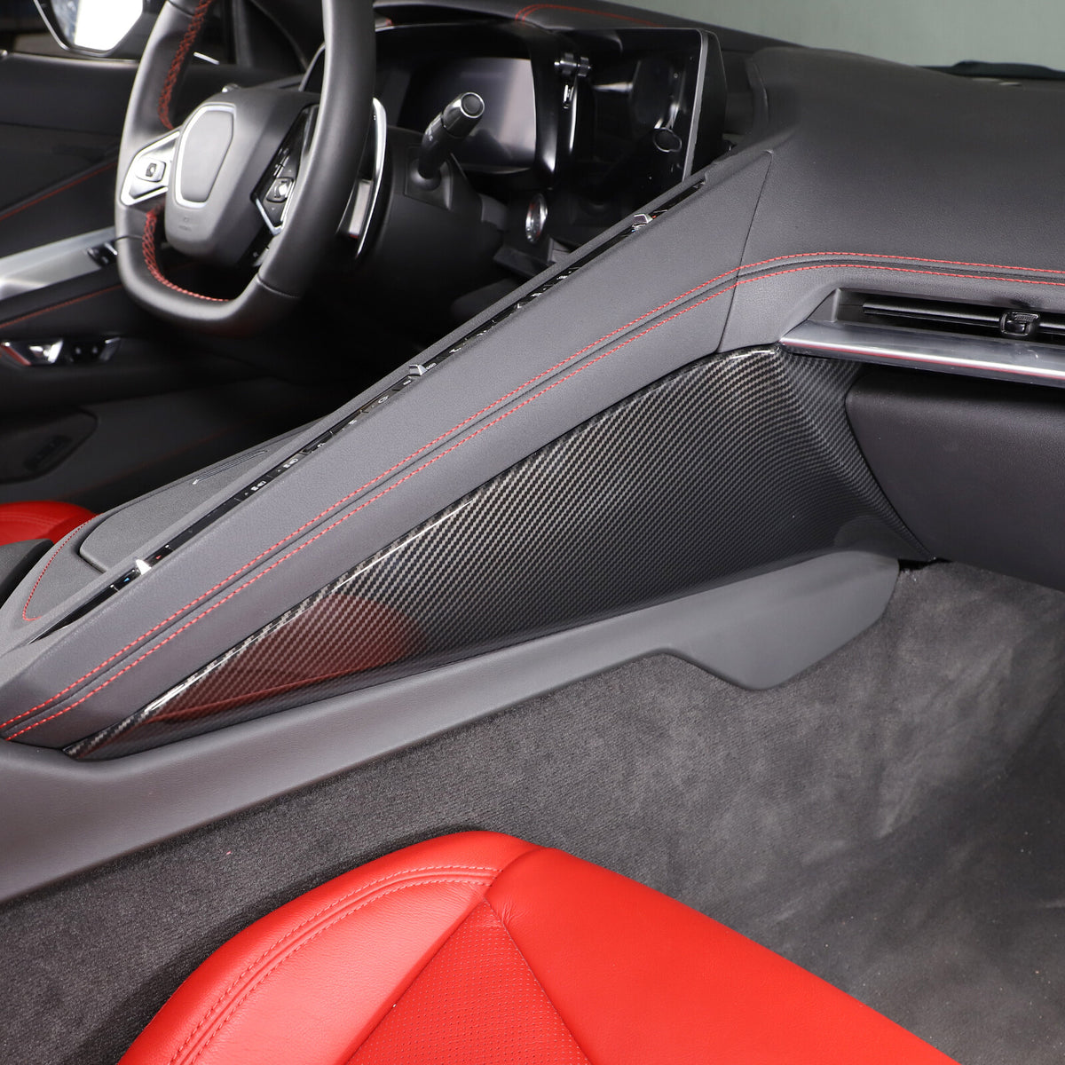 Carbon fiber ABS Console Gear Shift Side Trim Cover For Corvette C8 2020-2025 US 5