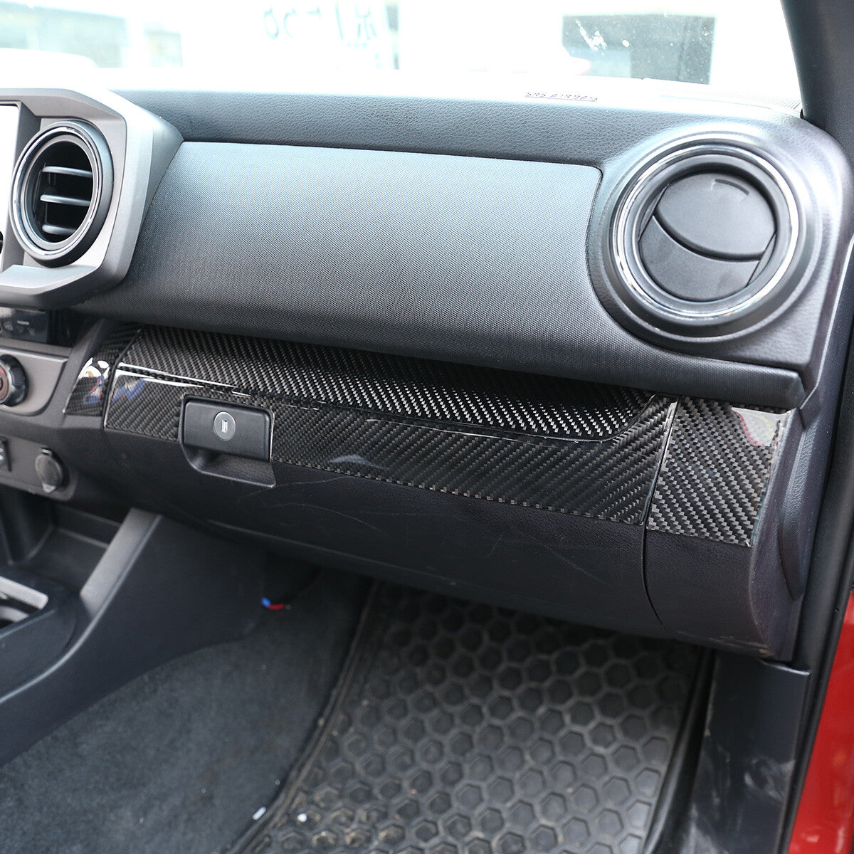 Real Carbon Fiber Co-pilot Central Control Panel Trim For Toyota Tacoma 15-20 3