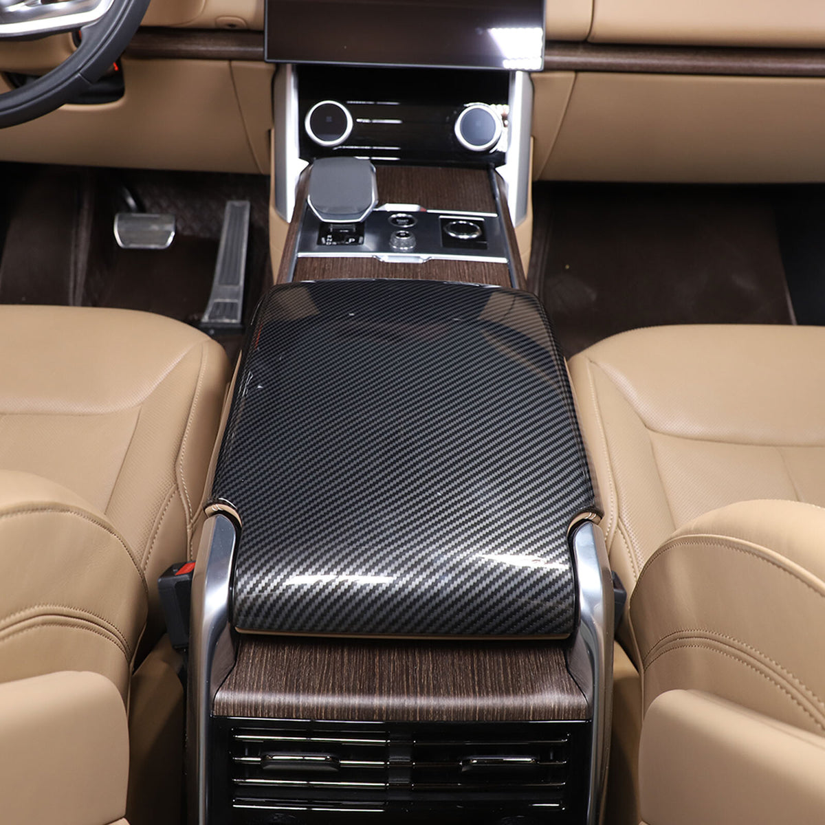ABS Carbon Center Console Armrest Box Cover For Range Rover Sport/Vogue 23-24 13