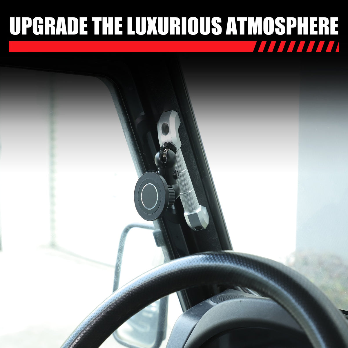 Replace Silver A-Pillar Handle W/Phone Mount For LR Defender L316 2004-2018 17