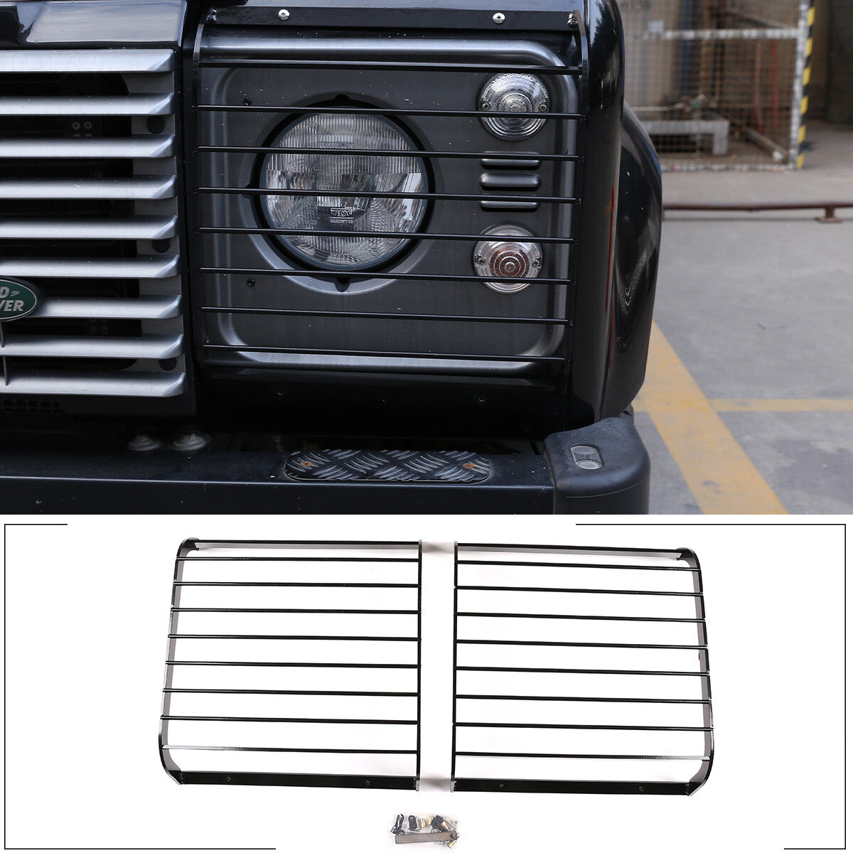 Front Headlight Lamp Guard Protector Cover Trim For Land Rover Defender 2004-18 2
