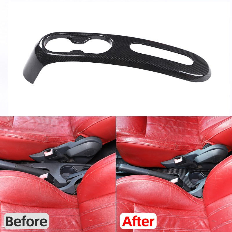Real Carbon Fiber Handbrake & Cup Holder Panel Trim For Fiat 500 312 2007-2015 24