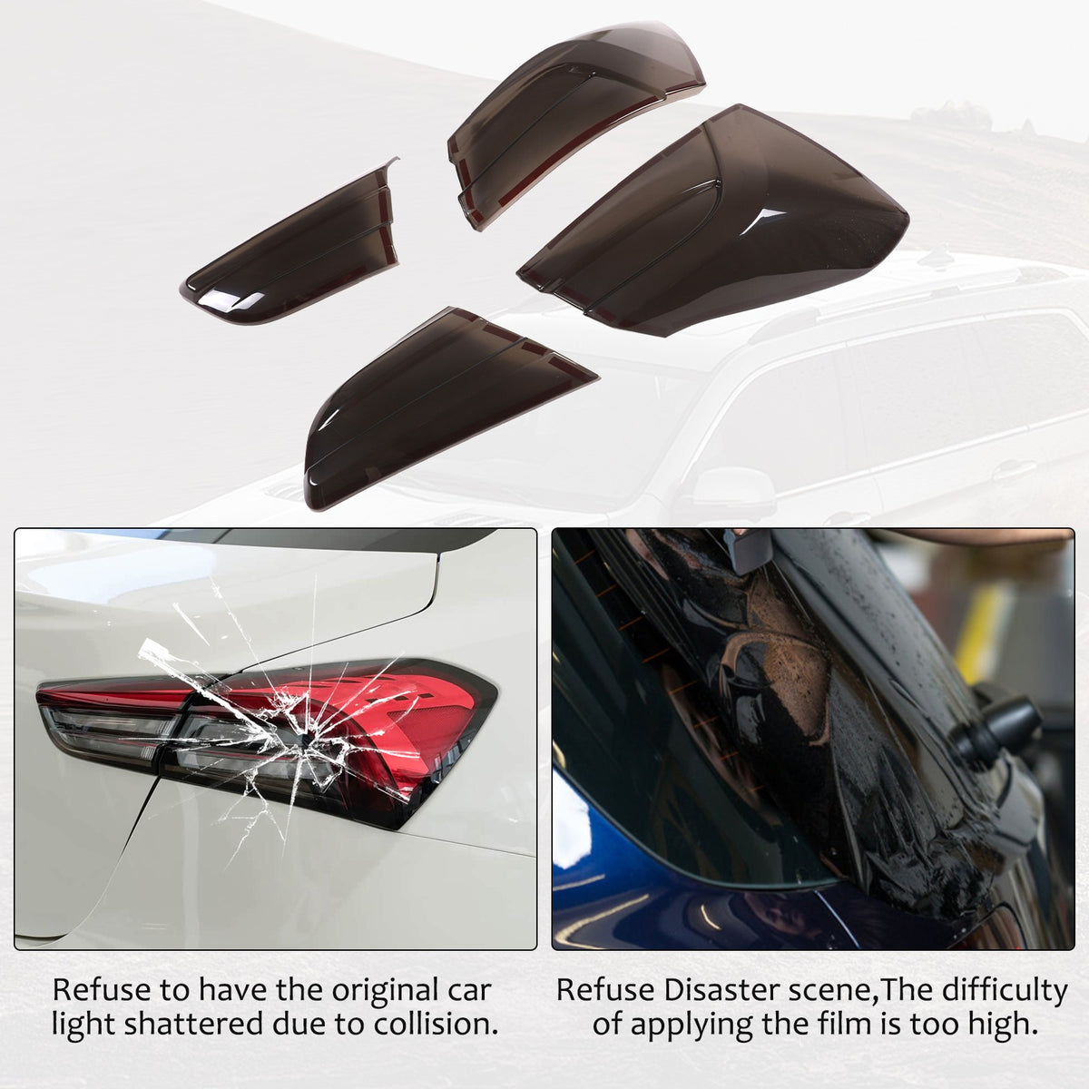 Smoked Rear Tail Light Guard Cover Trim For Maserati Ghibli 2021-24 18