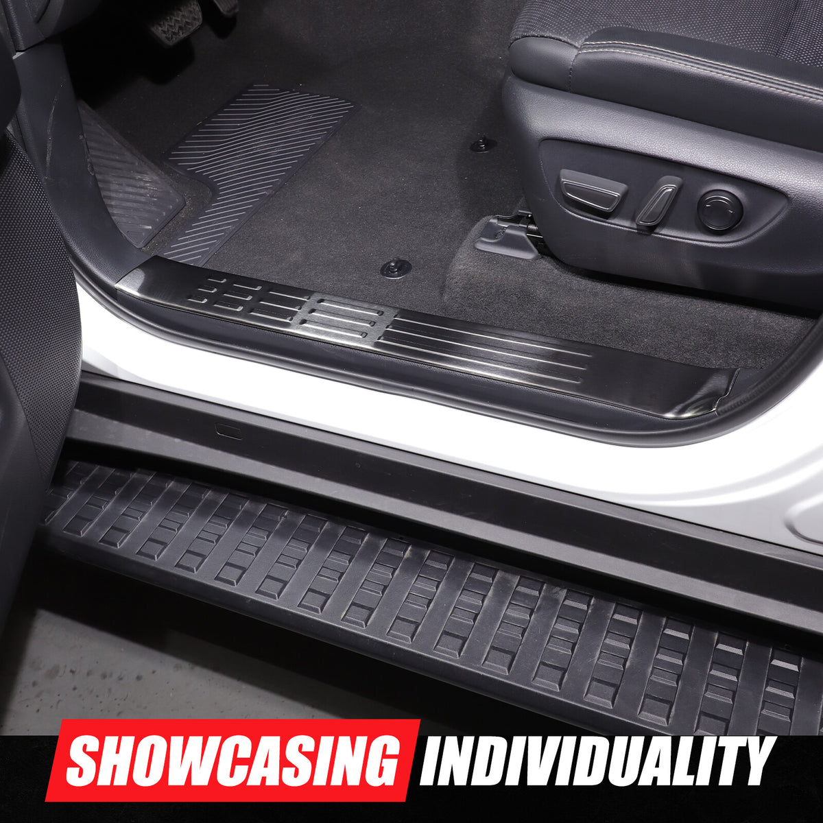 Black Interior Door Sill Guard Protector Cover For Toyota Land Cruiser LC250 US 17