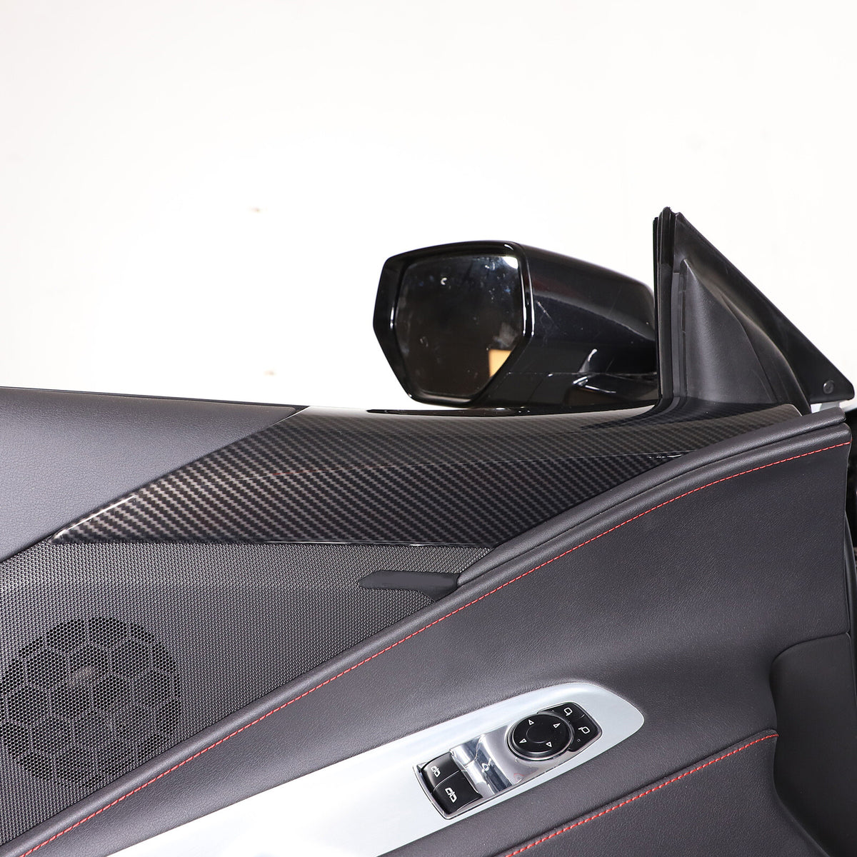 4PCS Carbon Fiber Pattern Interior Door Panel Cover Set For Corvette C8 2020-26 13