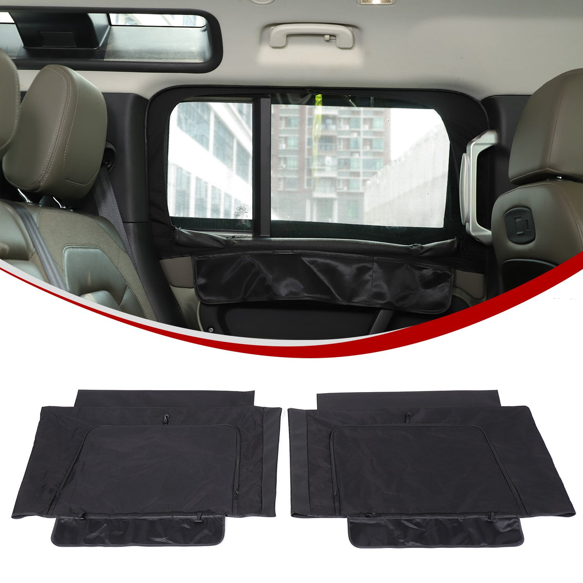 Block Shades Rear Car Door Window Cover Sun Protection LR Defender L663 2020+ US 17