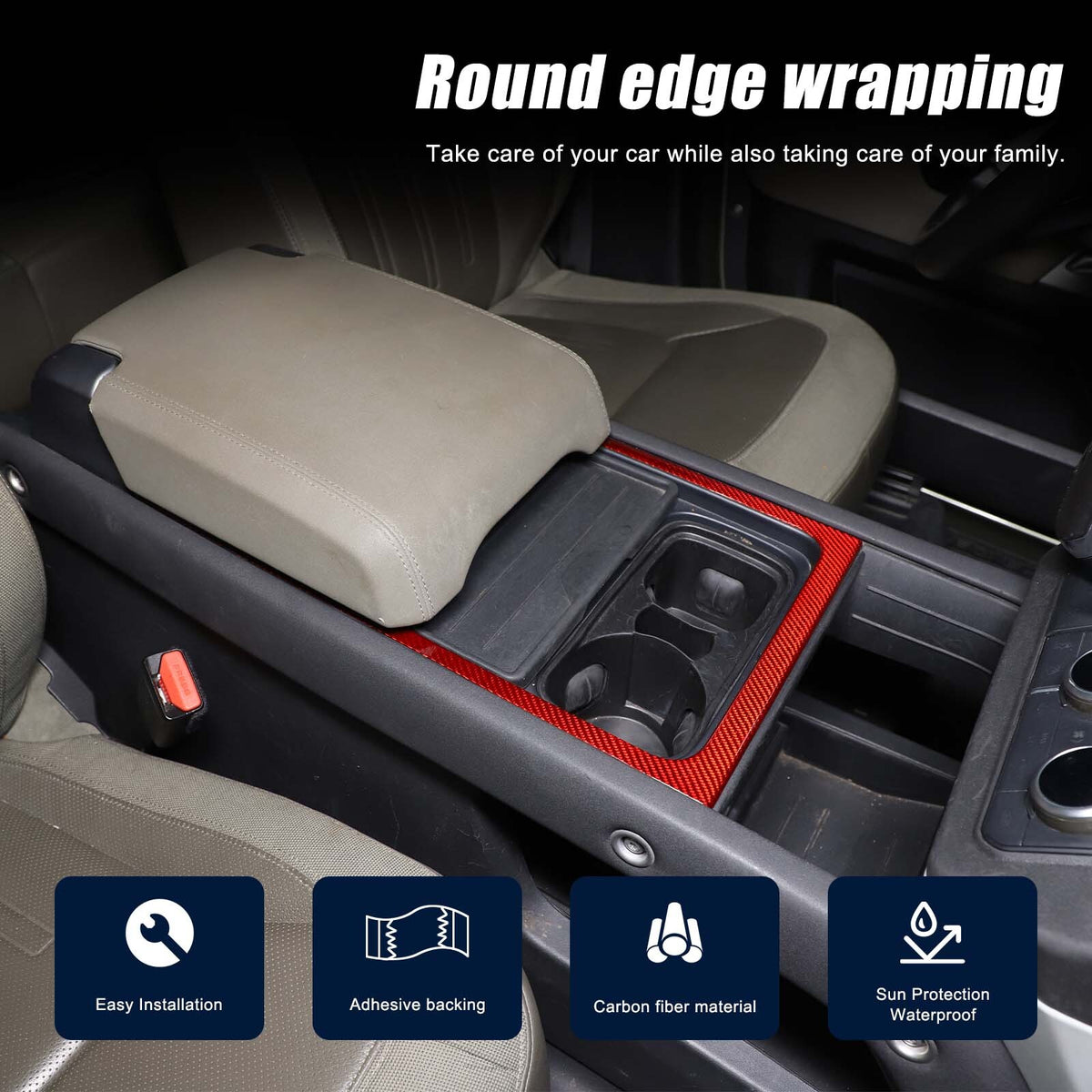 Real Carbon Fiber Console Water Cup Panel Trim For LR Defender L663 110 2020-23 2