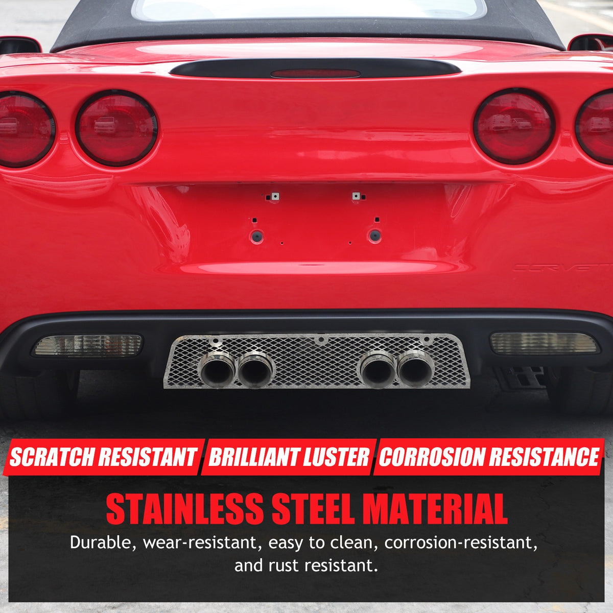 Honeycomb Stainless Steel Exhaust Heat Shield Guard Trim For Corvette C6 2005-13 12