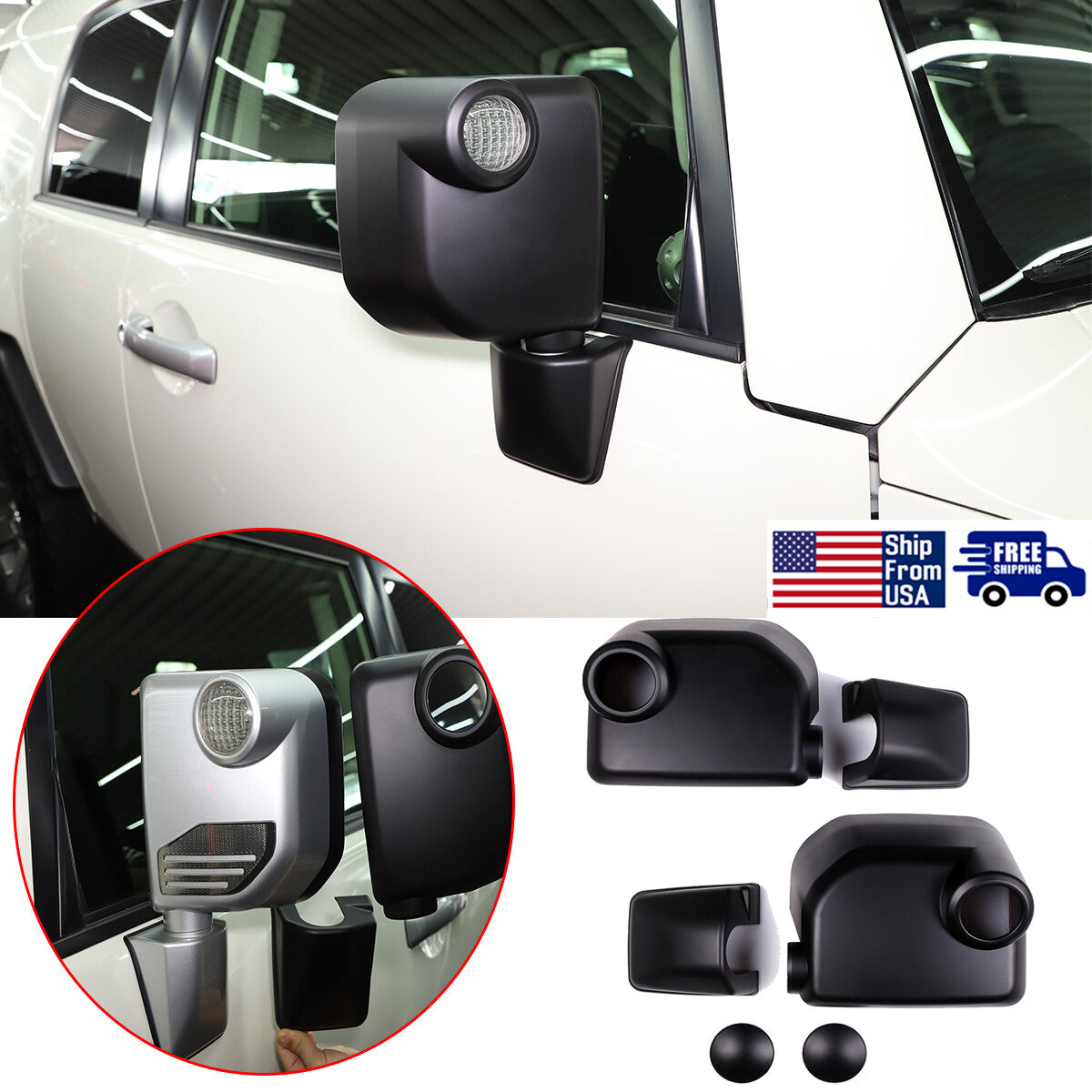 Matte Black ABS Full Exterior Cover Trim Set For Toyota FJ Cruiser 2007-2021 73