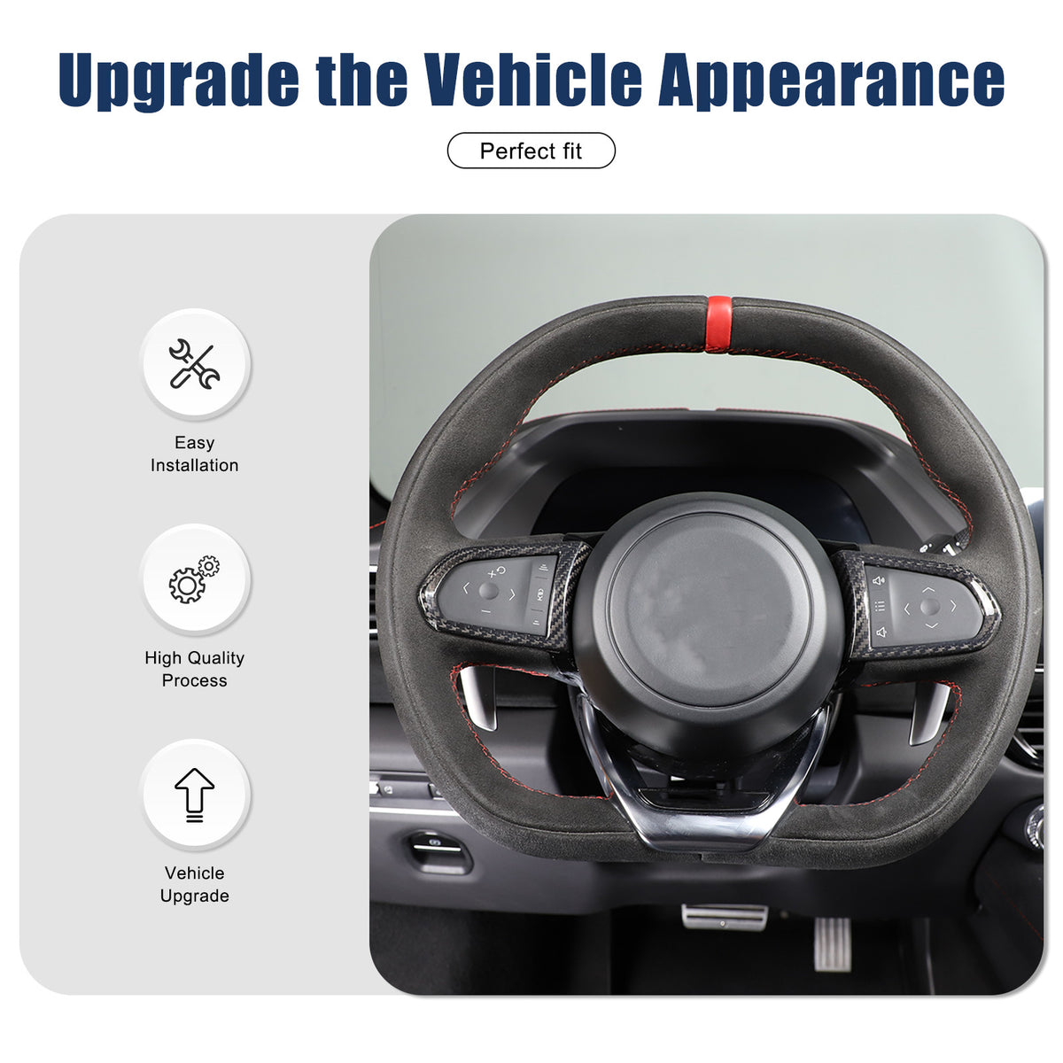 Real Carbon Fiber Steering Wheel Button Cover Trim For Lotus EMIRA 2021-25 US 23