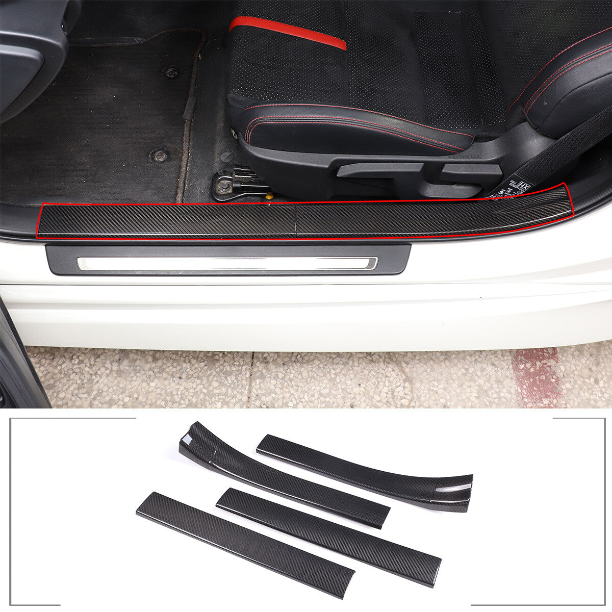 Door Sill Plate Protector Guards Strip Cover Trim For Toyota GR86/Subaru BRZ 22+ 2
